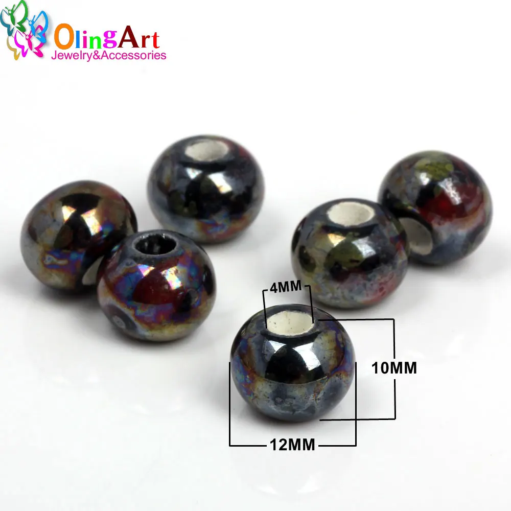 

OlingArt 16mm 12Pcs/lot Leather clasps Ceramic square Double hole beads New Hot Sale Multicolor mixing DIY Jewelry making