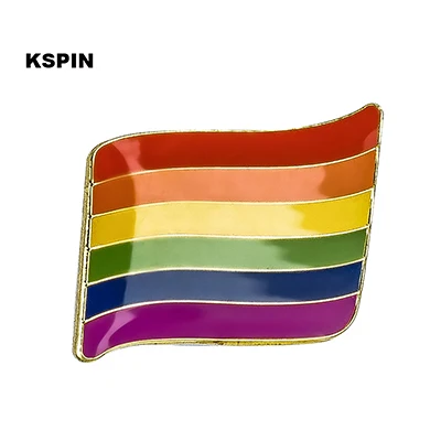 Значок LGBT Pride Rainbow Flag Pinback с кнопкой поддержки значок для геев - Цвет: XY-0056-1