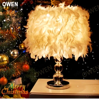 

New Pendant Lighting cozy bedroom bedside lamp table lamp creative romantic wedding crystal feather crystal lamps ZL345