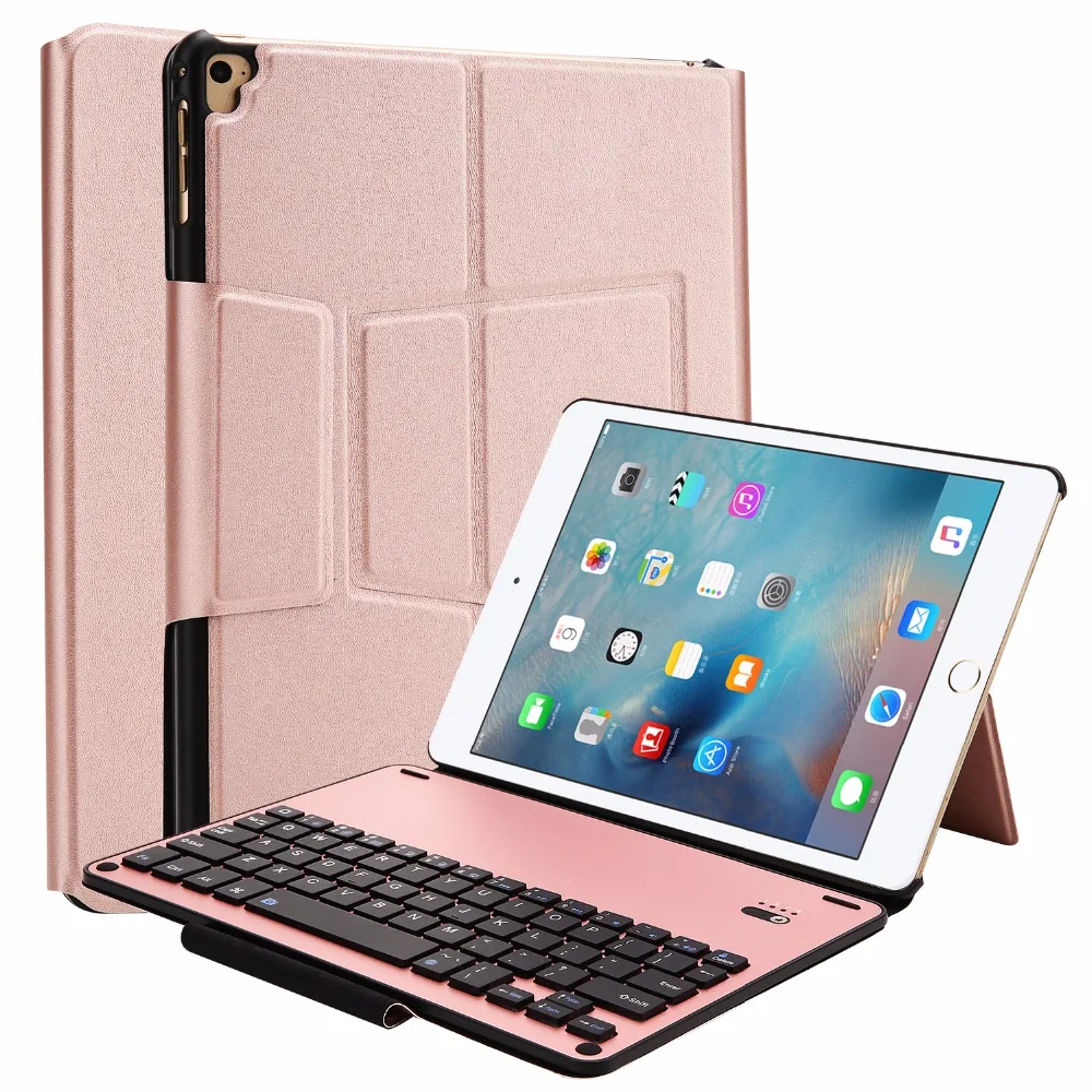 

Kemile Smart Aluminum Alloy Bluetooth Keyboard Case For iPad 9.7 2018 Keypad Case for New iPad 2017 9.7 inch 2018 Cover W Stand