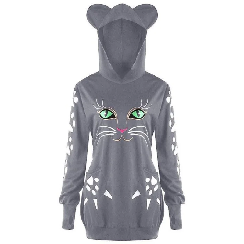 Buy 5XL Plus Size Woman Cat Ear Sweatshirt Hoodies