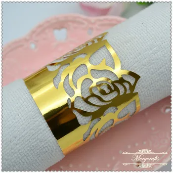 

Party supplies wedding decoration table centerpiece rose style gold india napkin rings