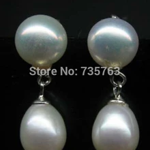 Xiuli 00291 Лот 10 Пары AAA 7-8 мм пресноводные жемчужные серьги серебро 925