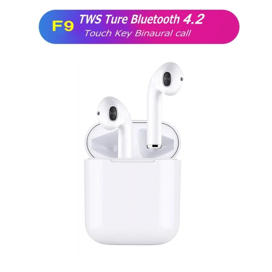 

New F9 Touch TWS Wireless Bluetooth Earphones In-Ear Music Earbuds Stereo Auto Connect Headset for iphone X 6 7 8 Samsung Xiaomi
