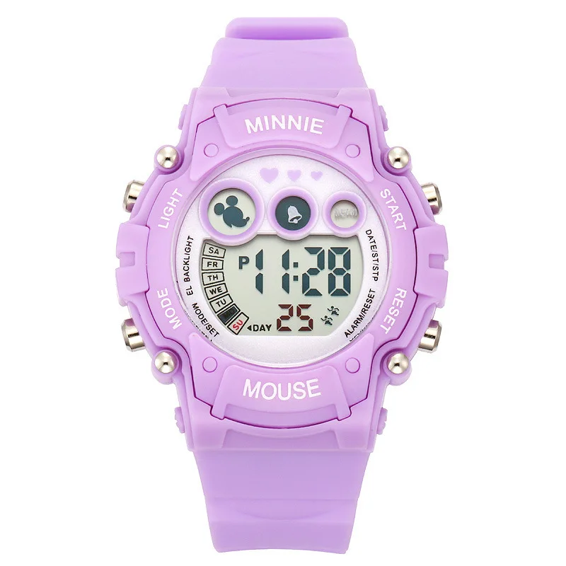 Детские часы Disney цифровые Montre Femme Marque De Luxe известный бренд розовые детские для