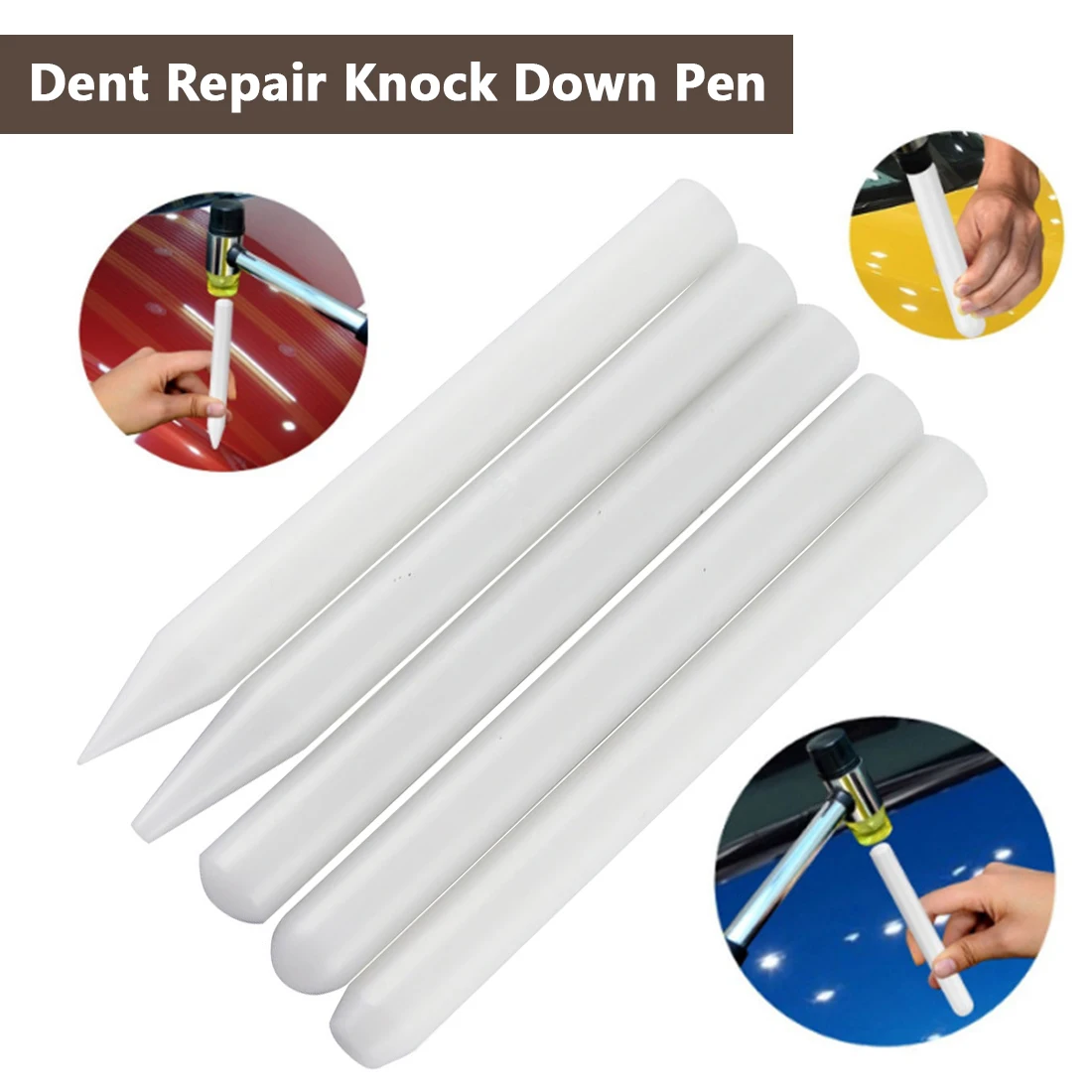 

PDR Tap down Tool KIT of 5 PDR Tools Tap down pen for Paintless Dent Repair Knock down Tools