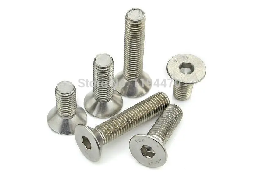 Us 9 21 6 Off 20pcs Lot Metric M10 304 Stainless Steel A2 Flat Countersunk Head Hex Socket Cap Screw Bolt Din7991 In Bolts From Home Improvement On