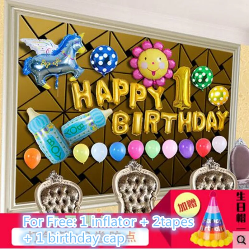 Fantastic Idea Happy Birthday Boy Girl Blue Pink Balloon Party Wall  Decoration Display Kit ,birthday Party Background Fl-15-6 - Party Backdrops  - AliExpress