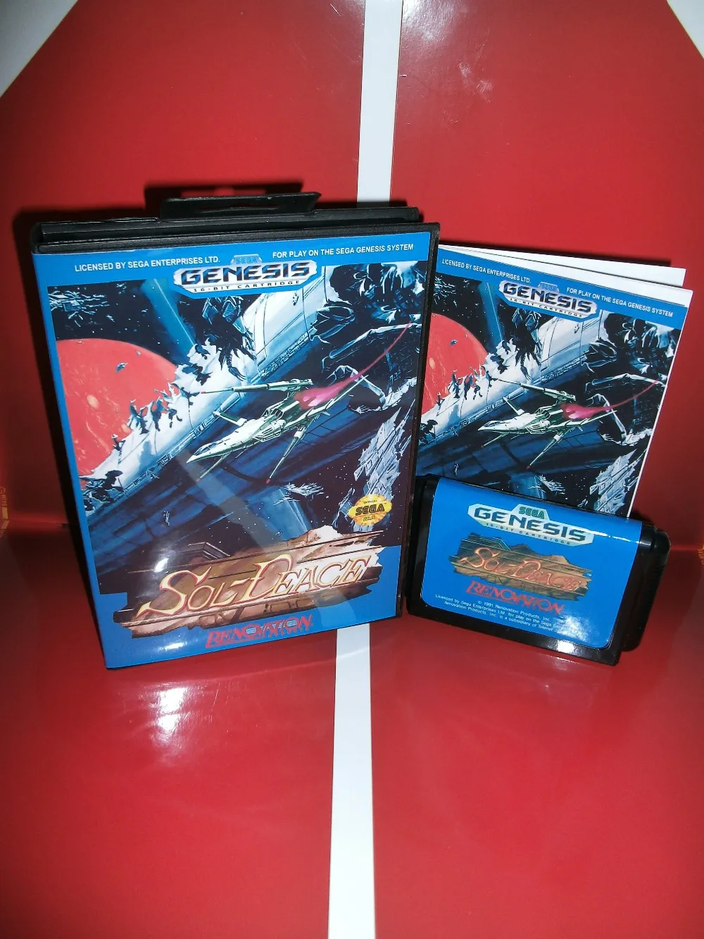

Sol-deace game cartridge with box and manual 16 bit MD card for Sega MegaDrive for Genesis