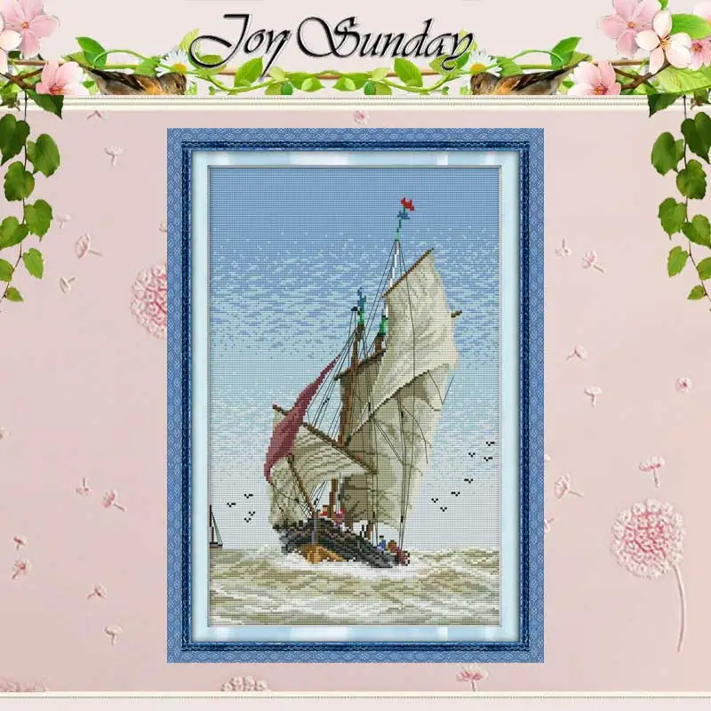 

Brave the wind and the wave counted Cross Stitch 11CT 14CT Cross Stitch Set Wholesale DIY Cross-stitch Kit Embroidery Needlework