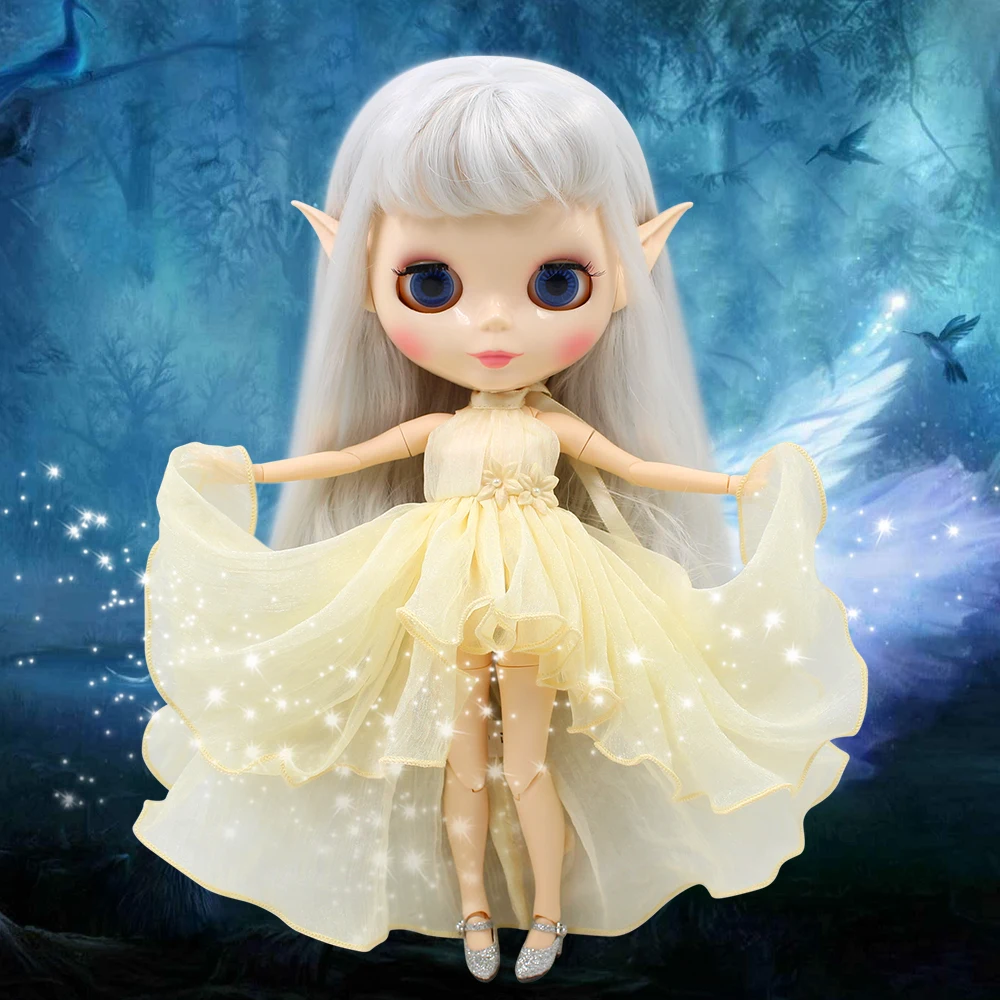 Кукла ICY DBS Blyth игрушка из серых волос с ушками белая кожа сустав тело не нужно