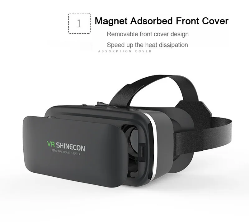 VR Shinecon VI 6th гарнитура виртуальной реальности VR 2,0 3D очки Google Cardboard для 4,7-6,0 дюймового смартфона+ пульт дистанционного управления