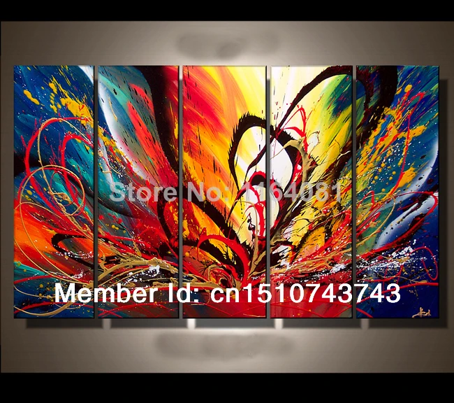 

Free shipping hot sale picture hand painted abstract oil painting 100% hand painted canvas painting 5pcst free shipping