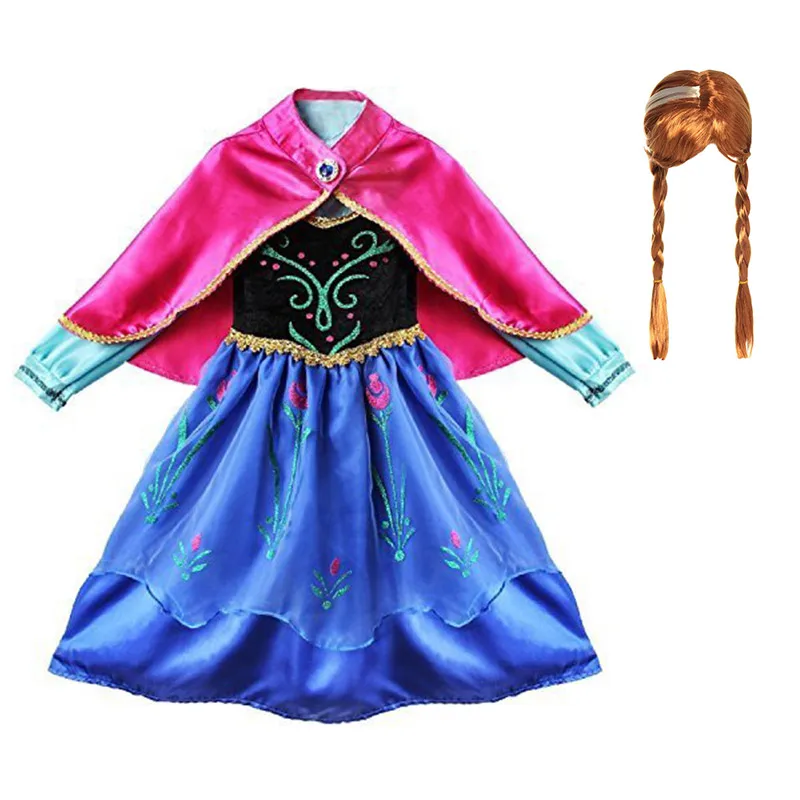 Вечерние костюмы принцессы Анны; Карнавальный костюм для девочек; детская одежда для карнавала; нарядное платье Снежной Королевы на Хэллоуин, день рождения - Цвет: Dress Set-7