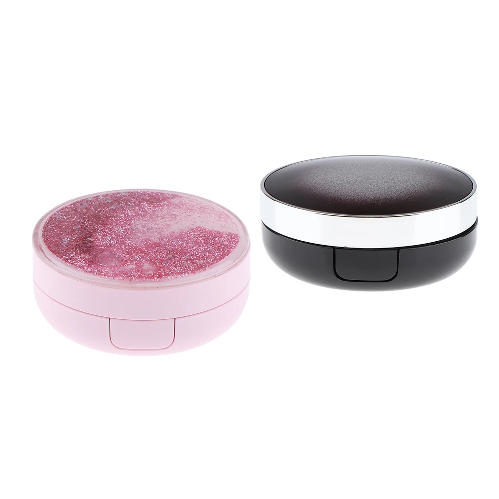 2pcs 15g Empty Makeup Powder Container Air Cushion Puff Case Foundation Cream Box Makeup Tools Pink / Black