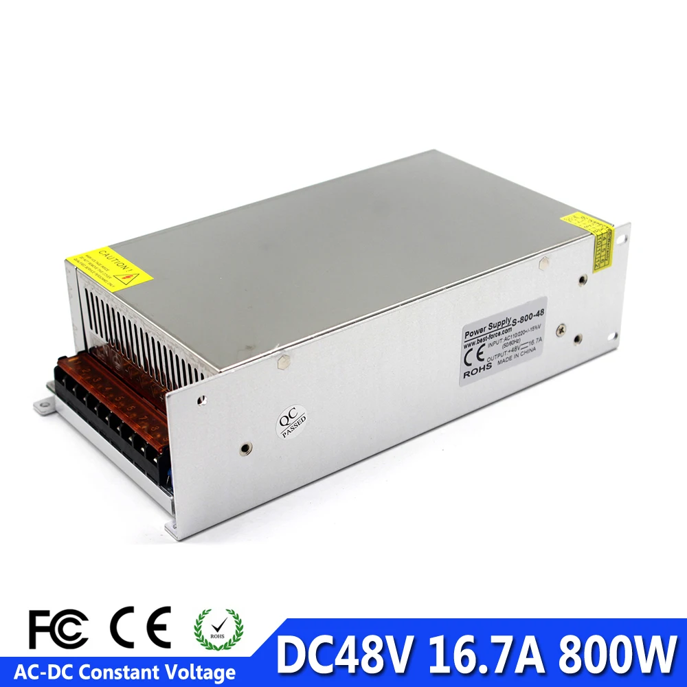 

48V 16.7A 800W Switching Power Supply Driver Transformers 110V 220V AC DC48V SMPS for CNC Machine LED Lighting Stepper Motor