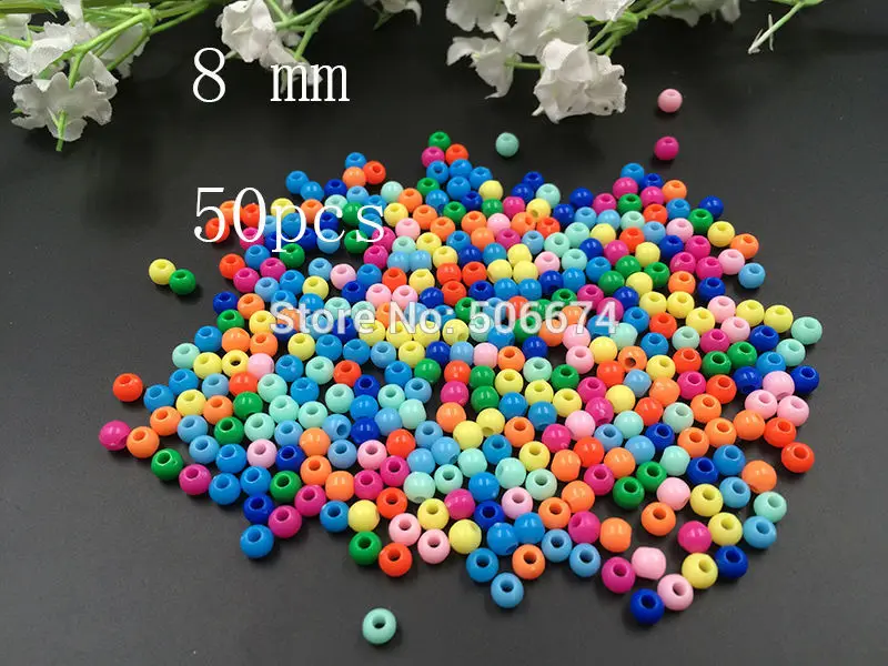100 шт. акриловые Круглые бусины 16 цветов 8 мм|acrylic round|make necklacesbracelet diy |