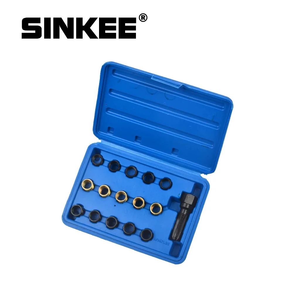 

16 Pcs M14x1.25 Spark Plug Rethread Thread Repair Tools Kit SK1828