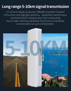 In Stock High Power Outdoor WIFI Router 5.8Ghz Wi fi Access Point CPE 5KM 48V POE Bridge 2*14dBi Antenna Wireless Wi fi Repeater 3 5km long distance 300mbps outdoor wifi router cpe 2 14dbi wifi antenna high power 5ghz wifi repeater rj45 poe wireless bridge