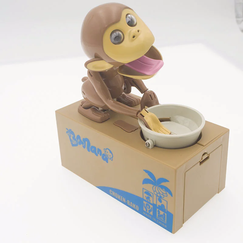 

1Pcs Creative Battery Electronic Savings Pot Box Cute Automated Monkey Steal Coin Piggy Bank Money Box for Kids Birthday Gift