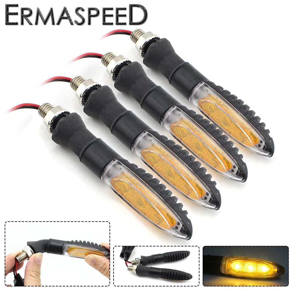 

4Pcs Motorcycle Parts Turn Signals 3 LED Light Direction Universal fit for HONDA KAWASAKI YAMAHA KTM DUCATI APRILLA BMW SUZUKI