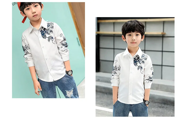 Children School Blouses Shirts Boys Cotton Printed Tops Autumn Kids Casual Long Sleeve Blouse Clothes Infant Shirts Clothing (12)
