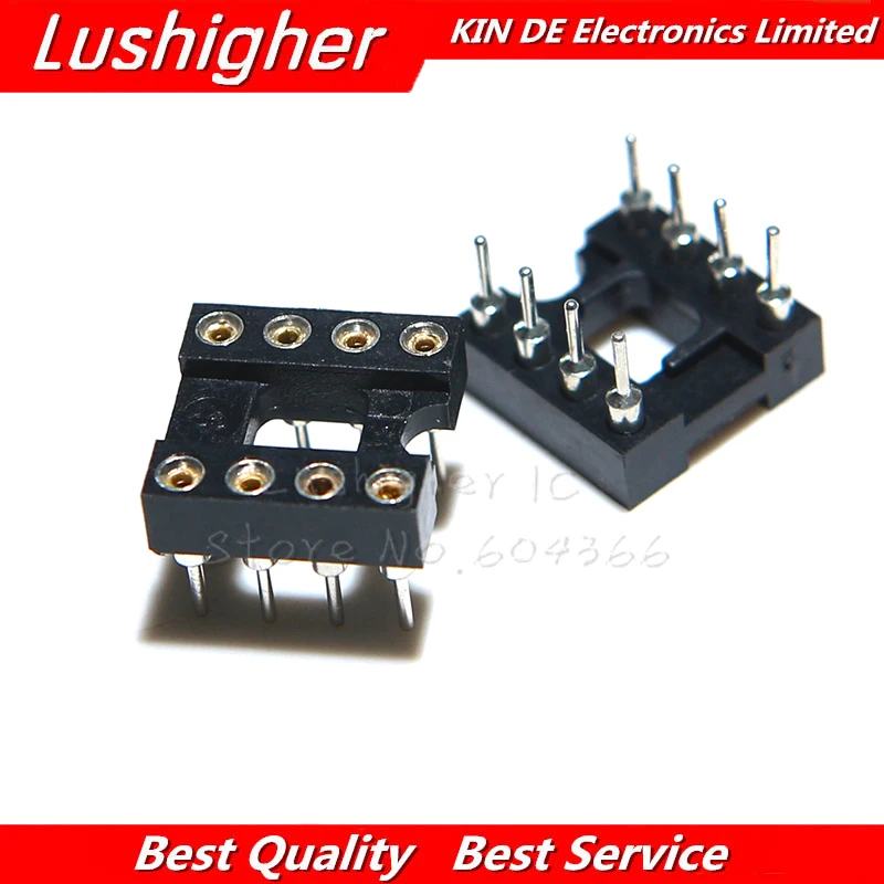 

20pcs DIP-8 Round Hole 8 Pins 2.54MM DIP DIP8 IC Sockets Adaptor Solder Type 8 PIN IC Connector