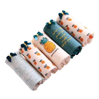 

5PCS\Lot Hot Selling Cotton Panties Women's Plus Size Underwear Briefs cartoon printing cute Panties Sexy Girls Lingerie