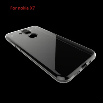 

100pcs/lot transparent smooth Soft TPU Cover Case For Nokia X7
