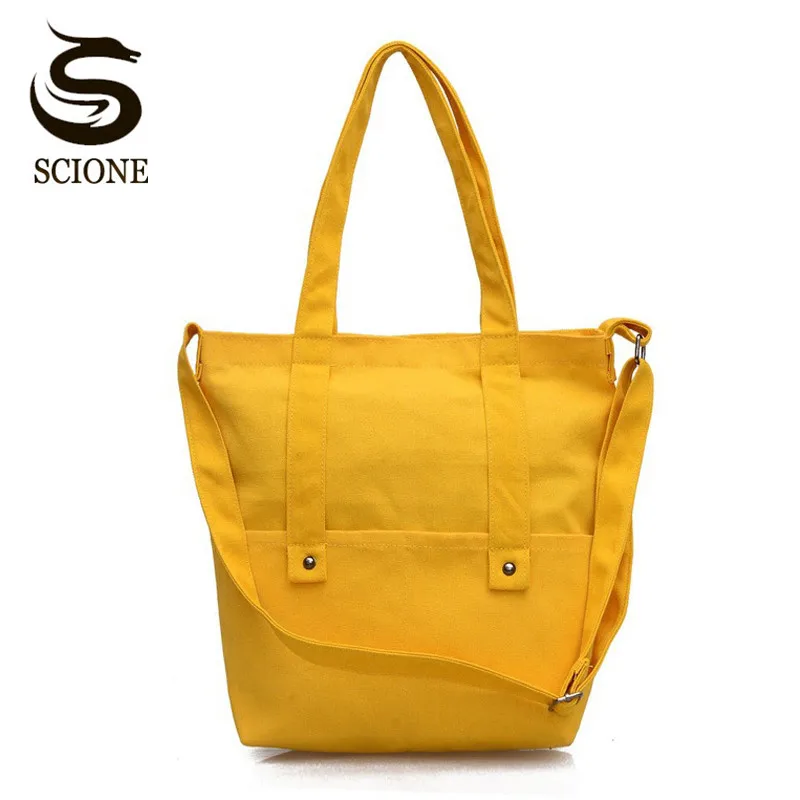 

Solid Shoulder Bags Women High Quality Canvas Handbag Summer Beach Tote Women's Crossbody Bag Fashion Korean Rivet Shopping Bag