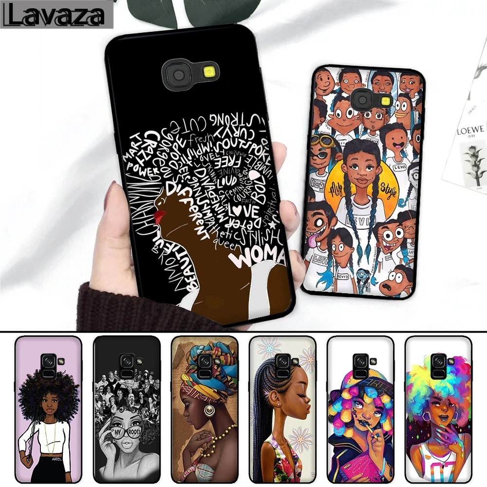 Силиконовый чехол Lavaza для девочек афро Samsung A3 A5 2016 2017 A6 Plus A7 A8 A9 A10 A30 A40 A50 A70 J6 2018 A10S