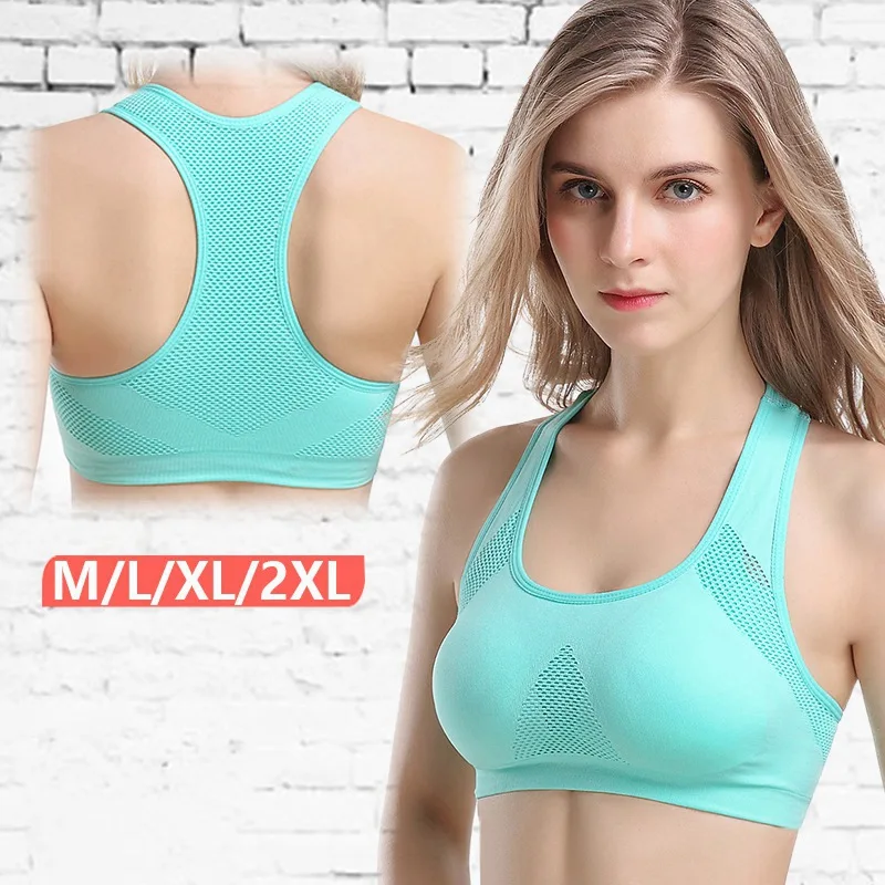 

Fitness Bra Cotton Nylon Lingerie Femme Plus Size Seamless Breathable Summer Bra Racer Back For Casual Wear Running