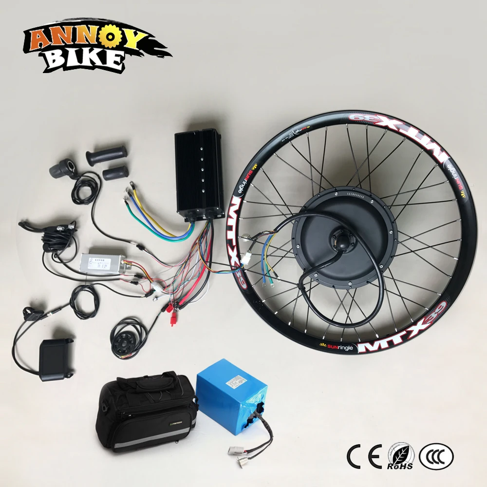 Cheap Electric Bicycle 72V3000W Motor Wheel With Battery 24" 26" 75-85km/h Ebike Kit Electric Bike Conversion Kit For Electric Bike 3