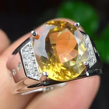 Мужское кольцо, цитрин, кольцо, натуральный настоящий цитрин, серебро 925 пробы, 4.5ct, драгоценный камень, хорошее ювелирное изделие# S18041308