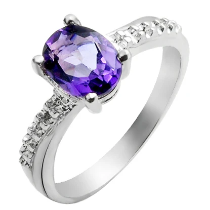 

Natural Amethyst Ring 925 Sterling Silver Oval Purple Crystal Woman Fashion Fine Elegant Jewelry Queen Birthstone Gift sr0868a