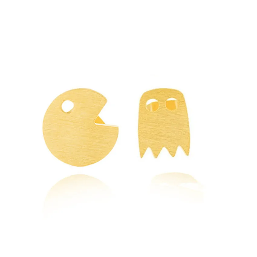 

Classic Pacman Stud Earrings Stainless Steel Pendientes Cute Pac-Man Ghost Animal Earrings For Women Kids Jewelry Acessorios