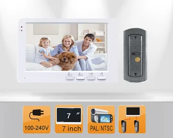 

Access Control 7" TFT Screen Color Video Door Phone intercom System / Video Door Bell For Home Security