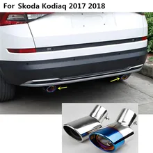 Car styling cover muffler outside end pipe dedicate stainless steel exhaust tip tail molding For Skoda kodiaq 2017 2018 2019
