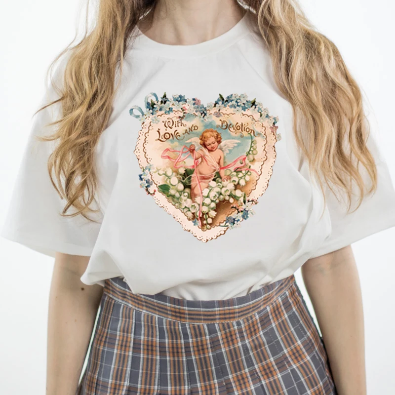 

FIXSYS Summer Women T Shirt Fashion Loose Lady Tops Tee Harajuku Tee Shirt Casual Lady T-shirts Cartoon Female Tee Shirt