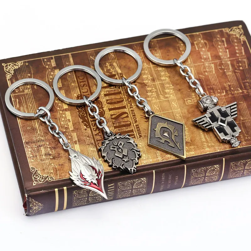 

New Design Game WOW World of Warcraft Keychain Tribe Symbol Accessory Dwarves Mark League Sign Jewelry Lion's Head Game Model