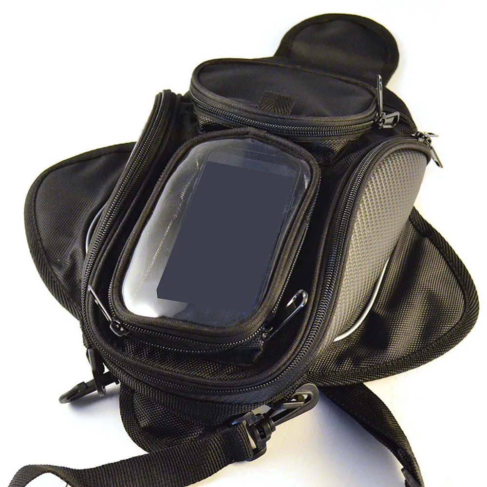 Motorcycle Oil Fuel Tank Bag Magnetic Saddle Bag Transparent for Phone GPS