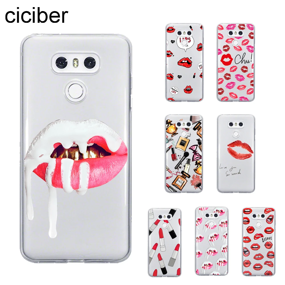

ciciber Lipstick Make Up Sexy Cover For LG G7 G6 G5 V40 V35 V30 V20 ThinQ Phone Cases For LG K8 K10 2017 2018 K9 K11 Plus TPU