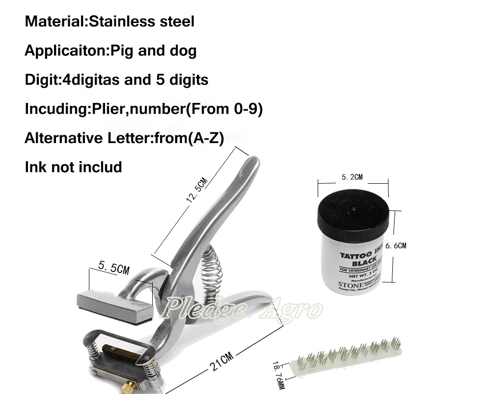 Щипцы для татуажа Клещи Зажим собака свинья овца Идентификация животных нержавеющая сталь прочный 5 цифр сельскохозяйственное оборудование veterinaria equi
