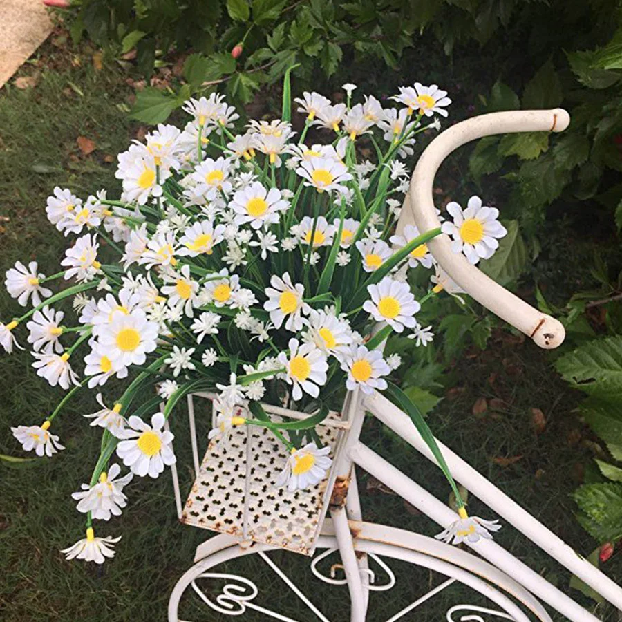 Daisy Artificial Flowers Outdoor UV Resistant Fake Plant Windowbox Greenery Plastic Bushes Indoor Wedding Balcony Decoration Daisy Artificial Flowers Outdoor UV Resistant Fake Plant Windowbox Greenery Plastic Bushes Indoor Wedding Balcony Decoration