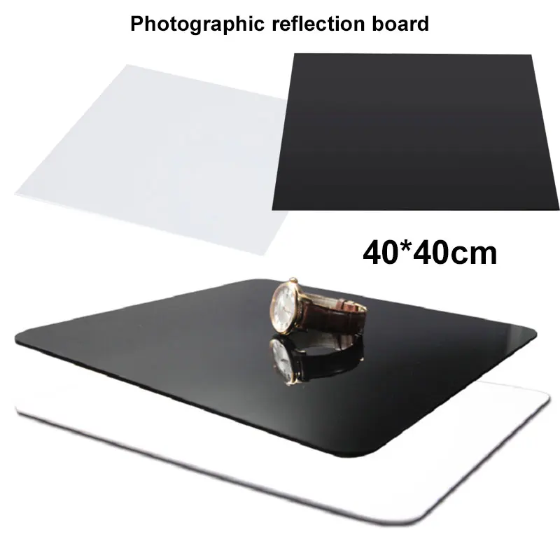 Black Board Plastic Board Beautiful Acrylic White Black Background Studio Glass Product Photo Display Reflection Board