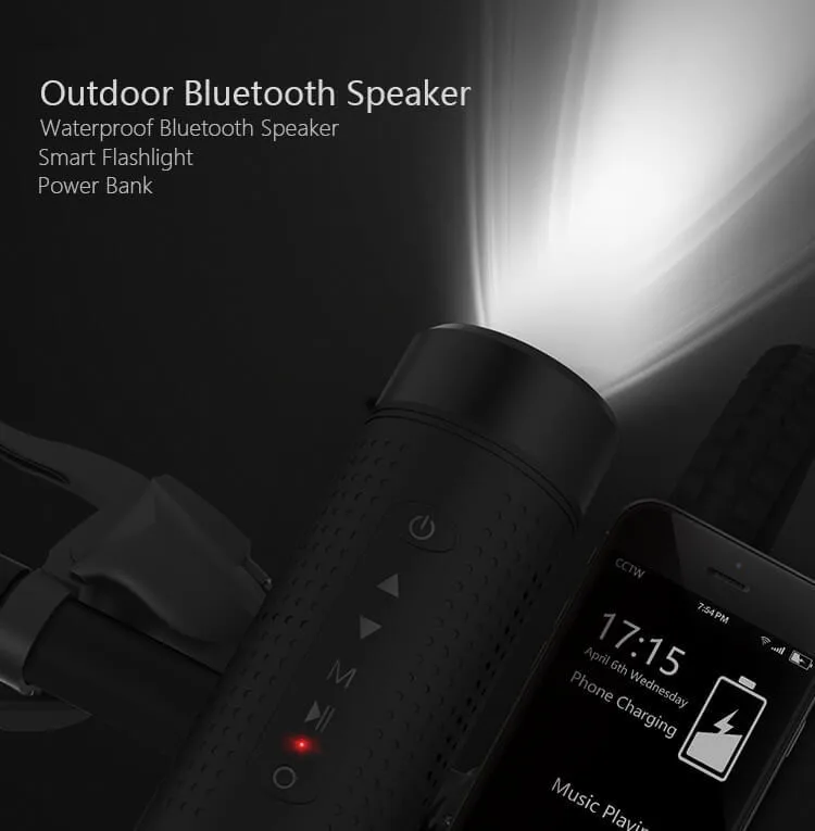 WLNGWEAR открытый Bluetooth динамик водонепроницаемый 5200 мАч Внешний аккумулятор для велосипеда портативный сабвуфер бас динамик светодиодный светильник+ крепление для велосипеда