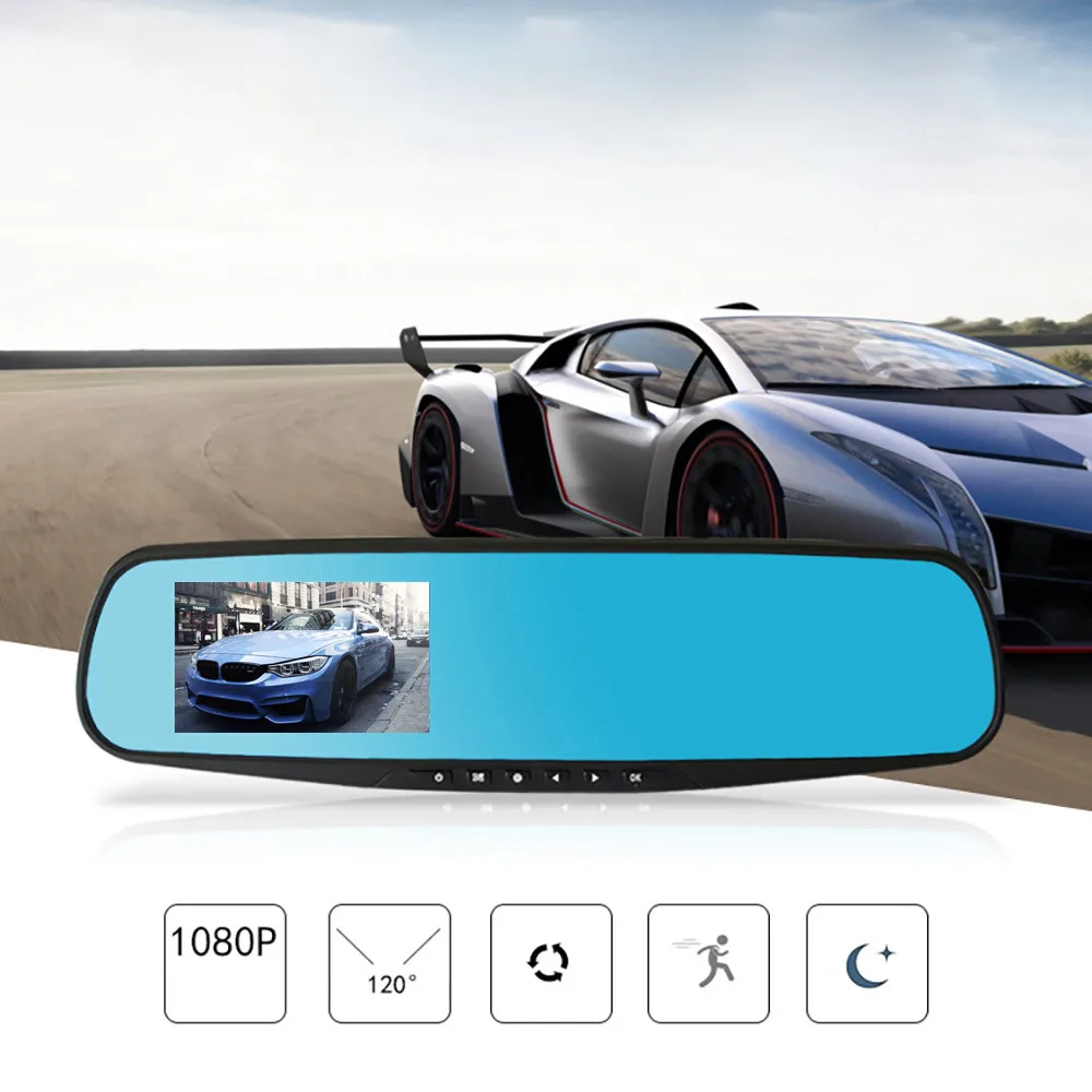 1080P HD Автомобильный видеорегистратор Автомобильный передний объектив цифровой видеозаписи видеорегистратор зеркало заднего вида dashcam