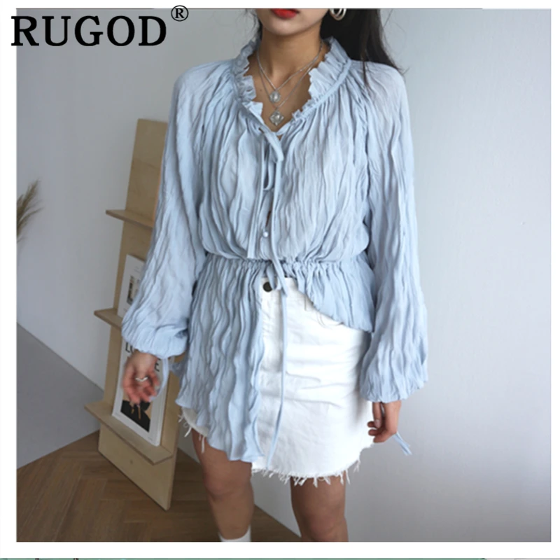 RUGOD عارضة المرأة الأبيض بلوزة مكتب السيدات الدانتيل يصل طويل نمط قمصان صيفية 2019 الصيف قمم و blouseschemisier فام RUGOD عارضة المرأة الأبيض بلوزة مكتب السيدات الدانتيل يصل طويل نمط قمصان صيفية 2019 الصيف قمم و blouseschemisier فام