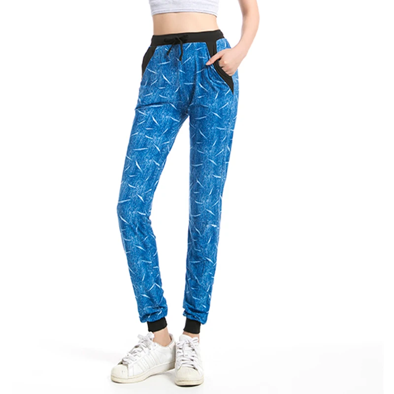 

American Apparel Plus Size Drawstring Printed Sweatpant Girls Sport Casual long pant With pocket Running Style 2230