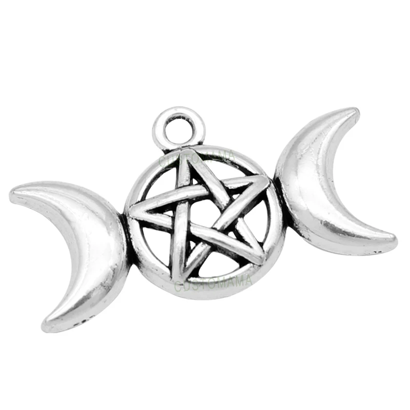 40 шт. старинное серебро/бронзовое тройное искусство волшебные кулоны в виде